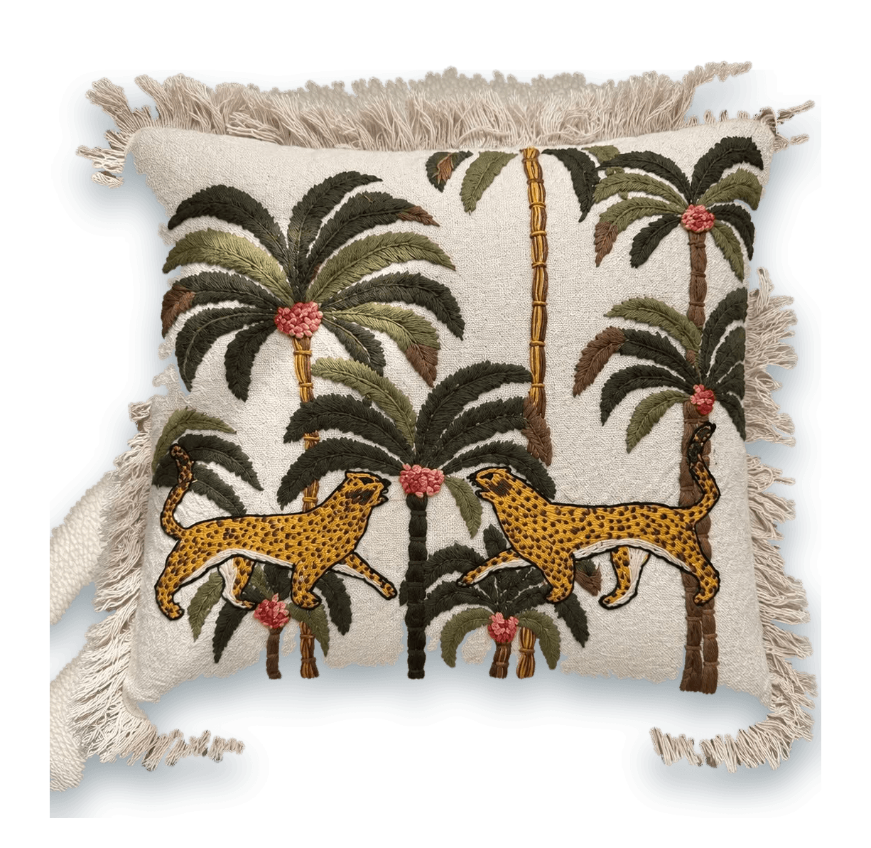 Palm Leopard Cushion, front