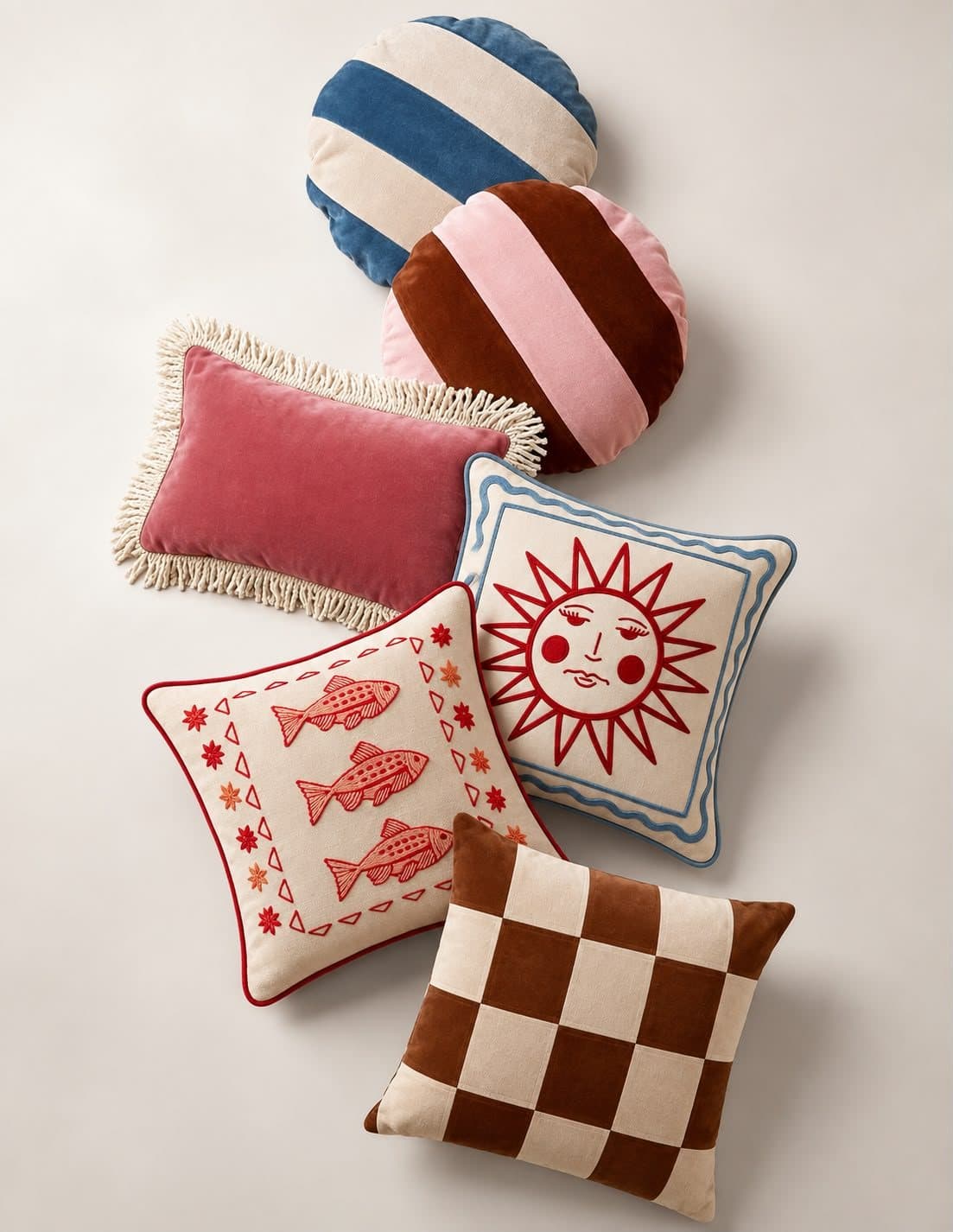 A pile of limelime cushions